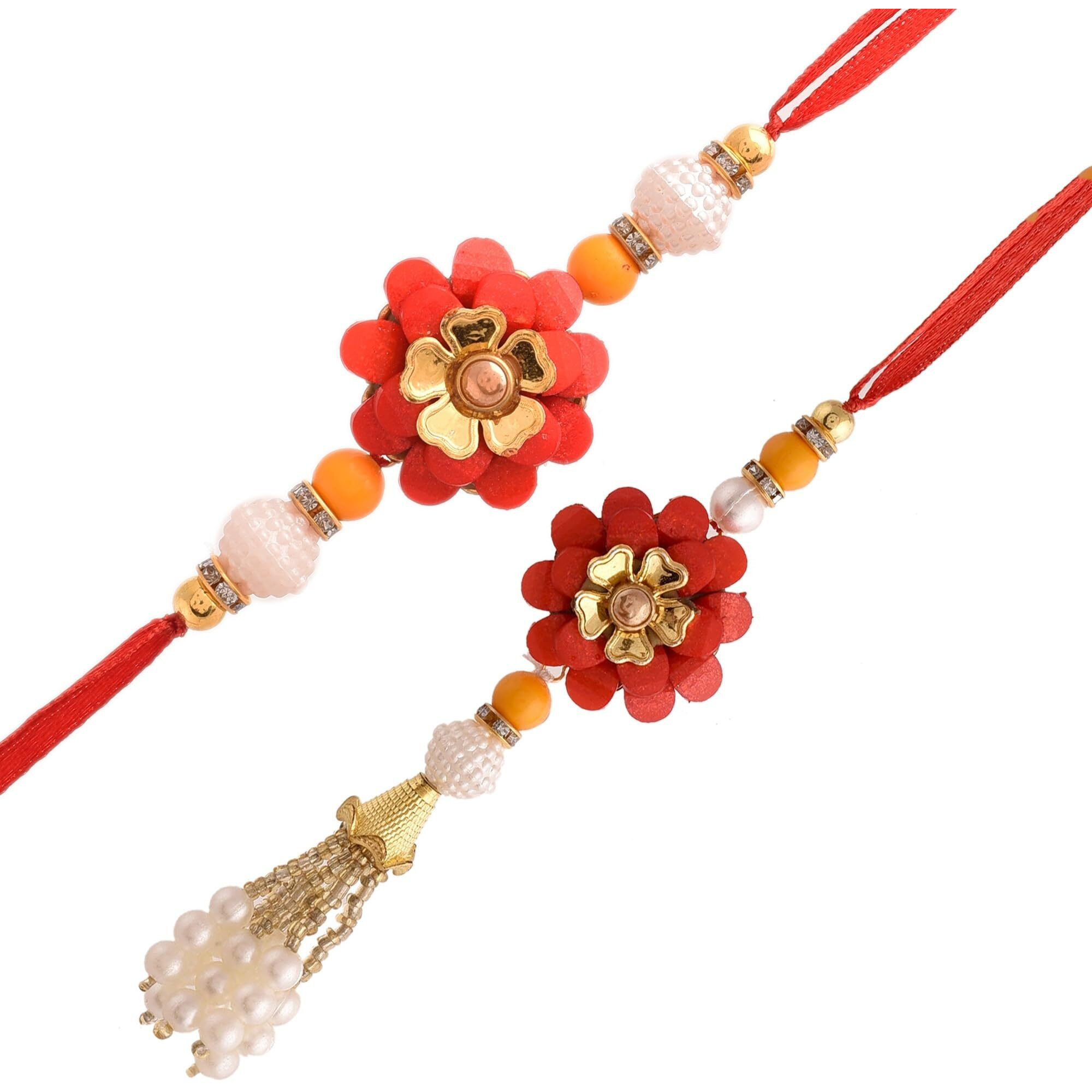 Great Art Floral Designer Rakhi For Bhaiya Bhabhi Rakshabandhan Bracelet Rakhi Set,Home Dcor And Wooden Cutout-2024-6