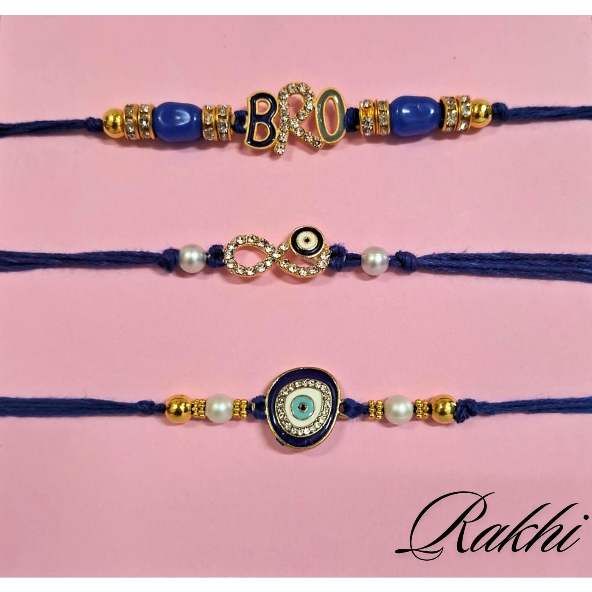 Alaukik Evil Eye Rakhi Family Combo For Bhaiya Bhabhi With Lord Ganesh Idol, Rakhi With Chocolate For Brother Kids, Rakhi Set Of 3 With Celebration Chocolate Gift Pack, Tilak Set