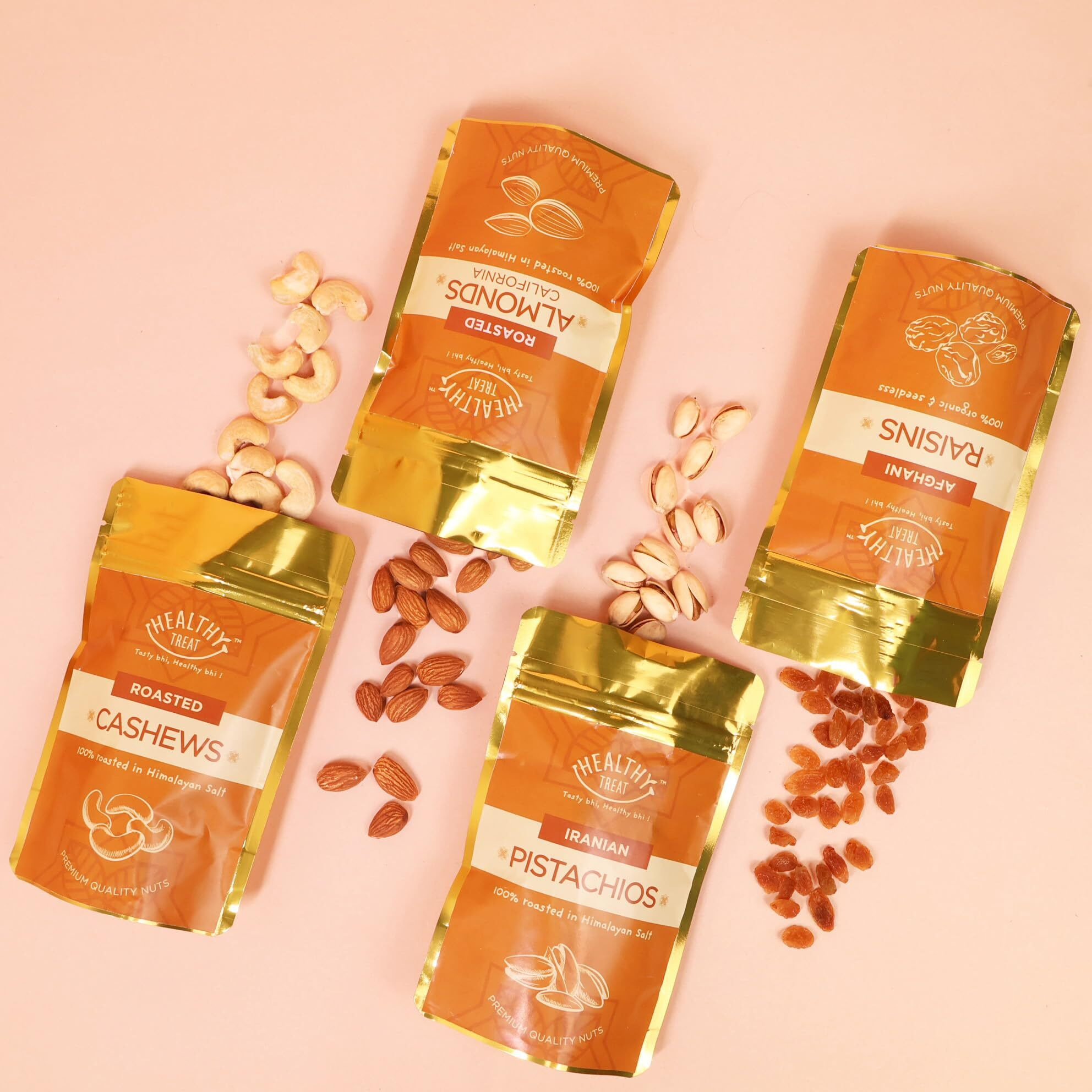 Healthy Treat Heavenly Rakhi Gift Hamper | Roasted Dry-Fruits & Nuts Gift's Pack | A Pair Of Rakhii, Roli Chawal, Rakhi-Themed Stickers | Rakhi-Gifts For Brother And Sister | The Ultimate Assorted Raksha Bandhan Hampers