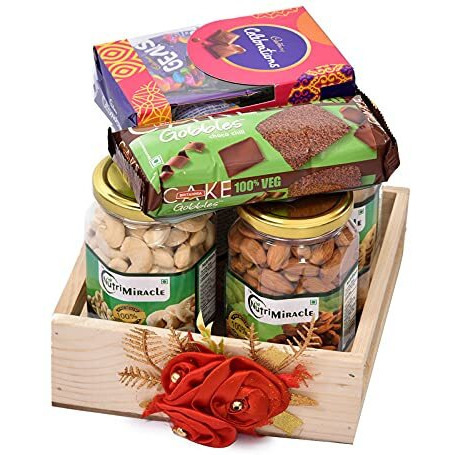 Nutri Miracle Rakhi Dryfruits Chocolate Combo Gift Pack For Festive Treat | Birthday Return Gift Hamper Pack