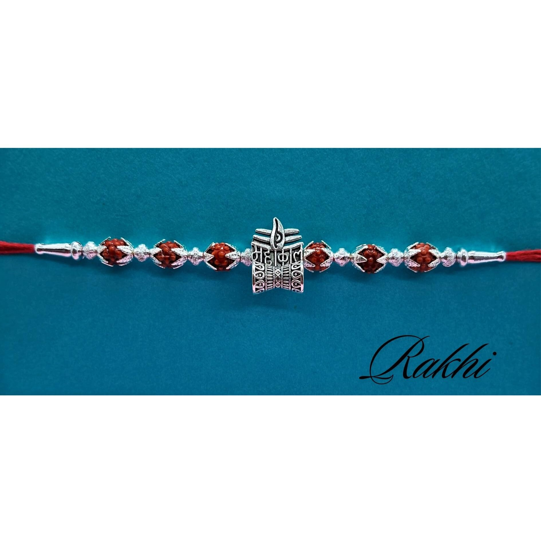 Alaukik Designer Mahakal With Damroo Rakhi With 2 Pieces Dairy Milk Chocolates | Rakhi Chocolate Gift For Brother | Roli, Chawal,|Set Of 1Rakhi, 80 Gm
