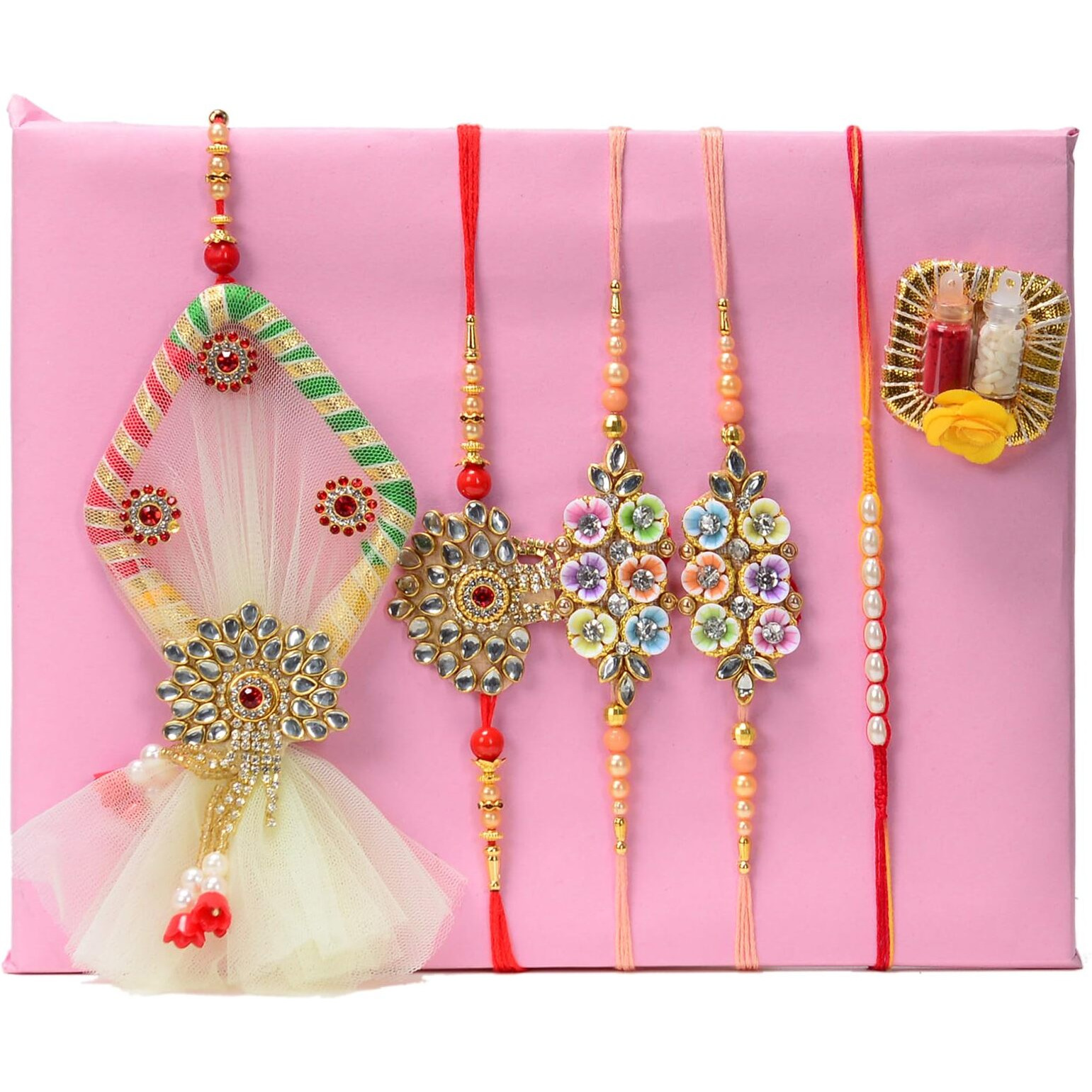 Nutri Miracle Bliss Rakhi Dry Fruits & Chocolates Gift Hamper For Brother N Family | Eco Friendly Gift Basket With 5 Rakhis, Roli, Chaval, Kit
