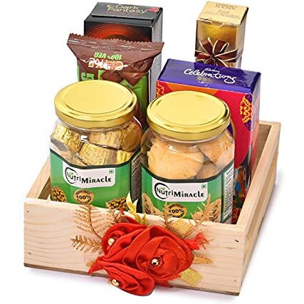 Nutri Miracle Rakhi Chocolates Return Gift Hamper | Corporate Gift For Staff, Boss & Friends | Chocolate Hamper For Marriage Couple