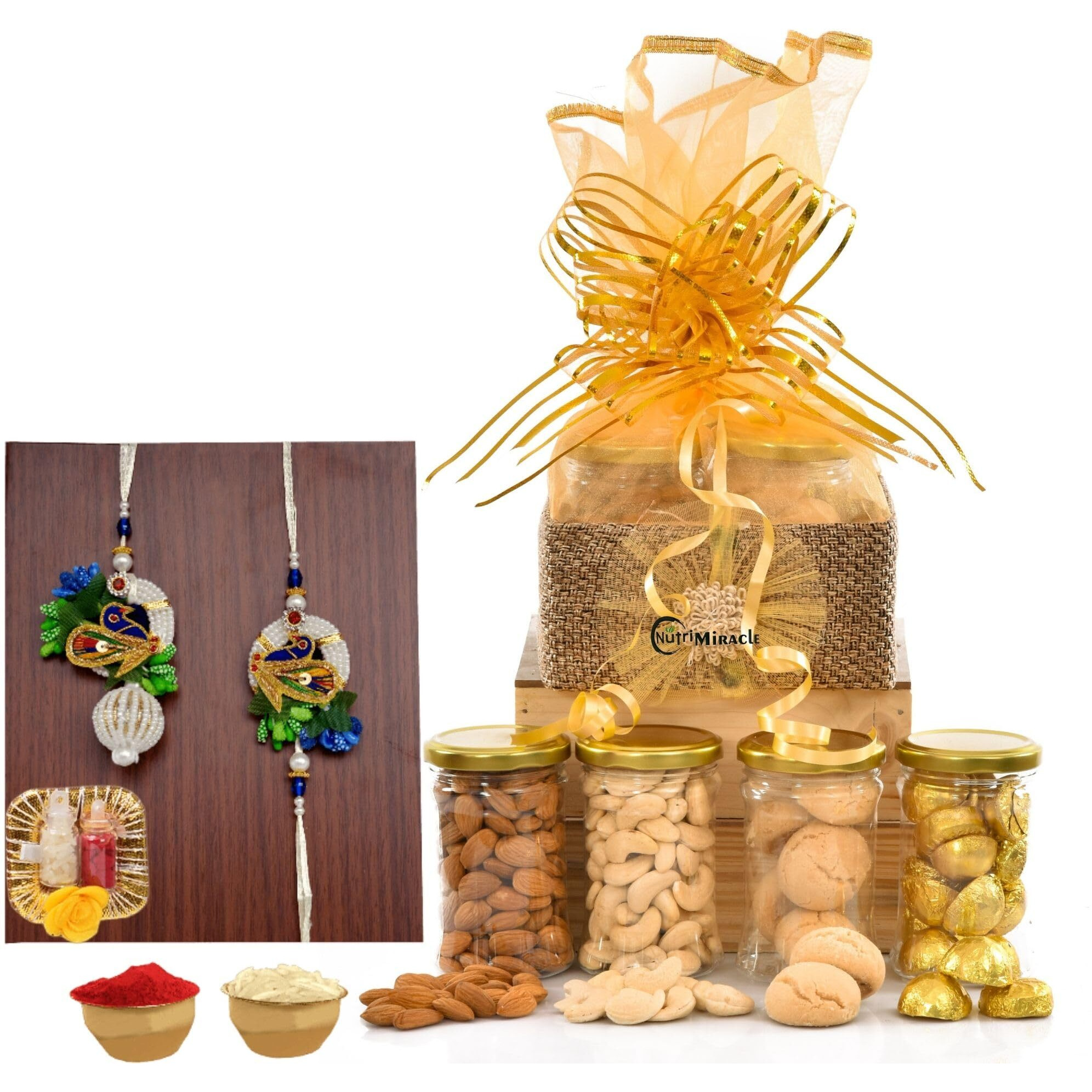 Nutri Miracle Gift For Rakhi Brother | Dry Fruits And Chocolates Gift For Rakhi | Rakhi Combo For Brother And Bhabhi | Rakshabandhan Gift For Sister | Siblings Gift Hamper