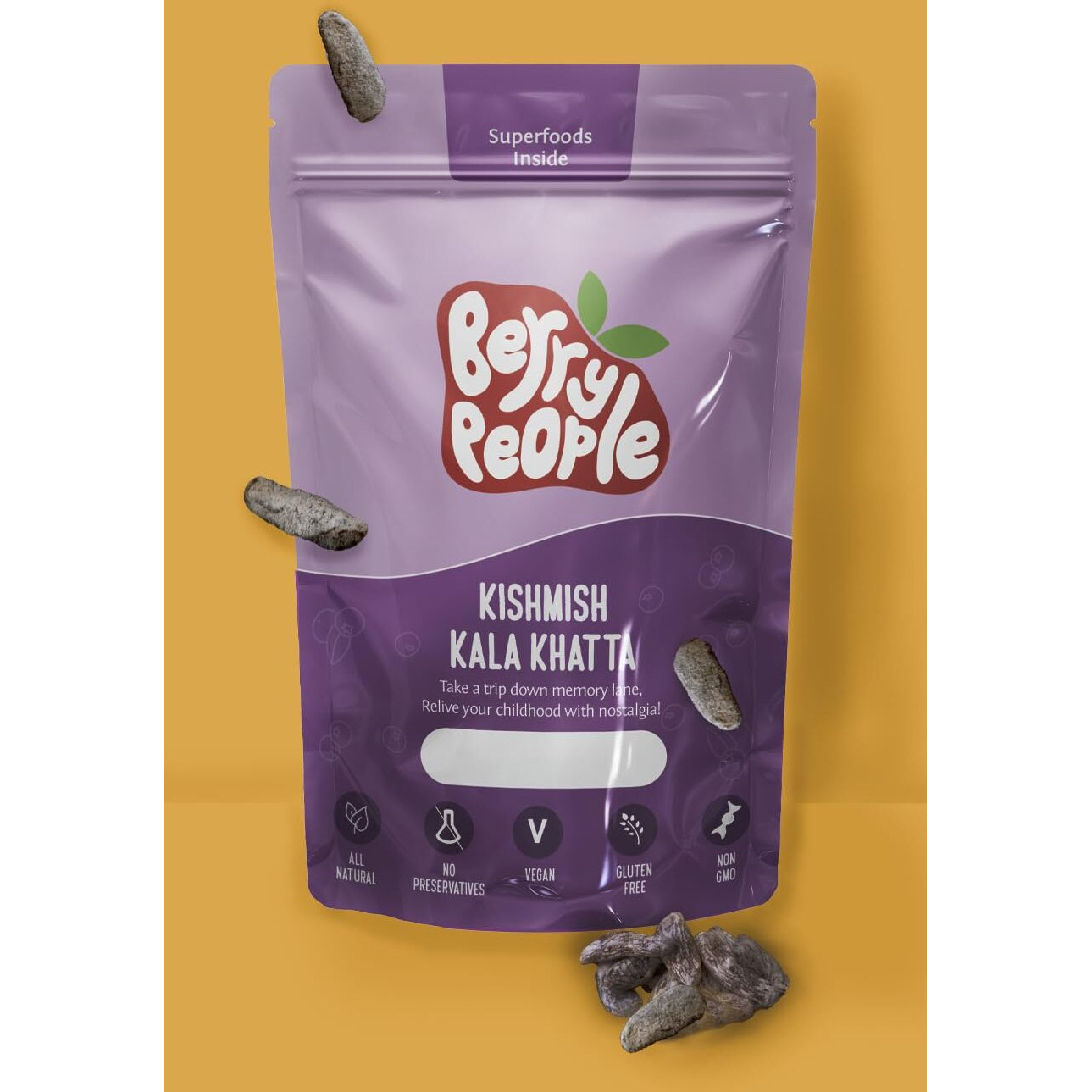 The Berry People Dry Fruit Rakhi Gift Combo - Healthy Kishmish Paan & Kala Khatta, Nutties Chocodip, 50G Each