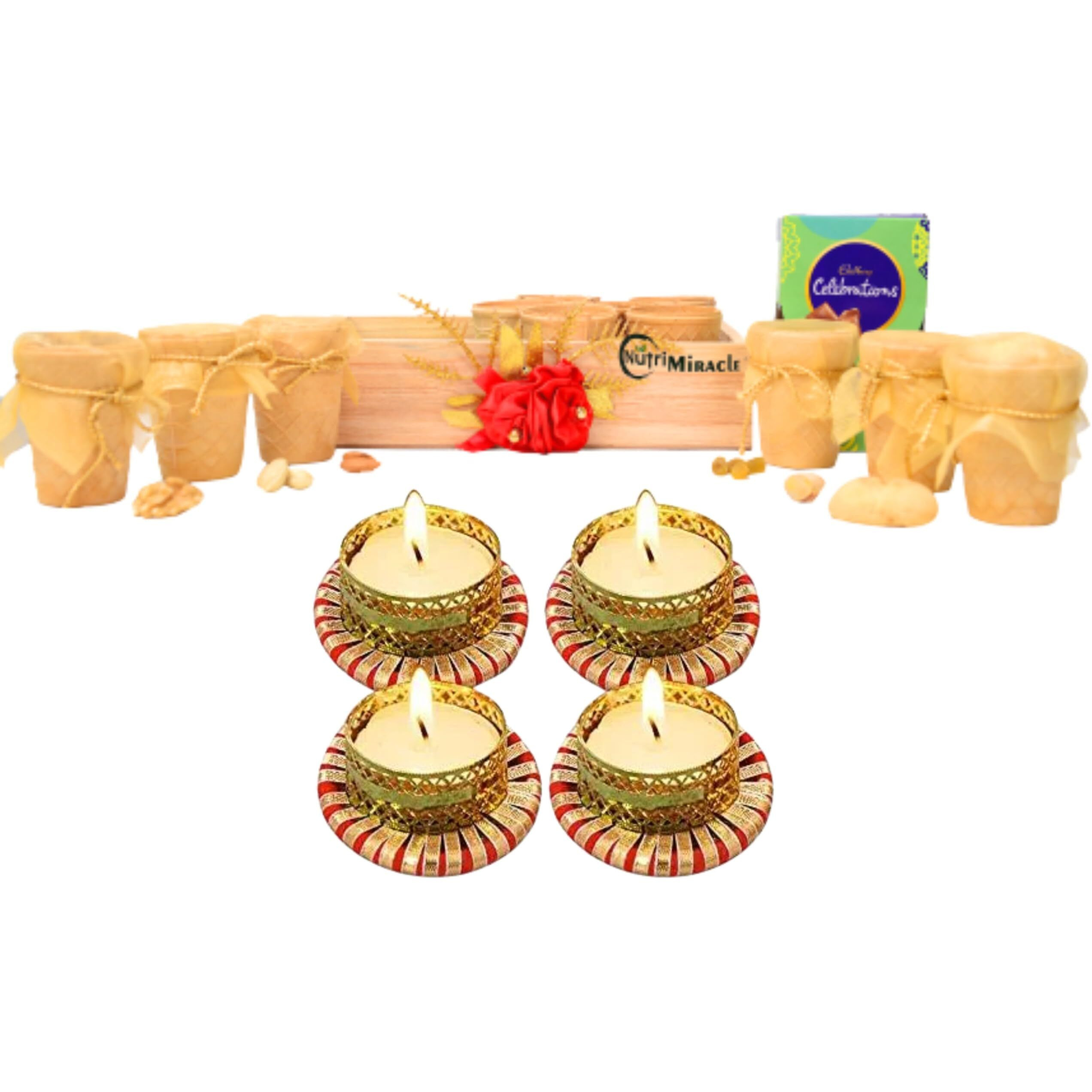 Nutri Miracle Raksha Bandhan Gift Box | Dry Fruits Hamper In Edible Cups | Eco Friendly Rakhi Gift