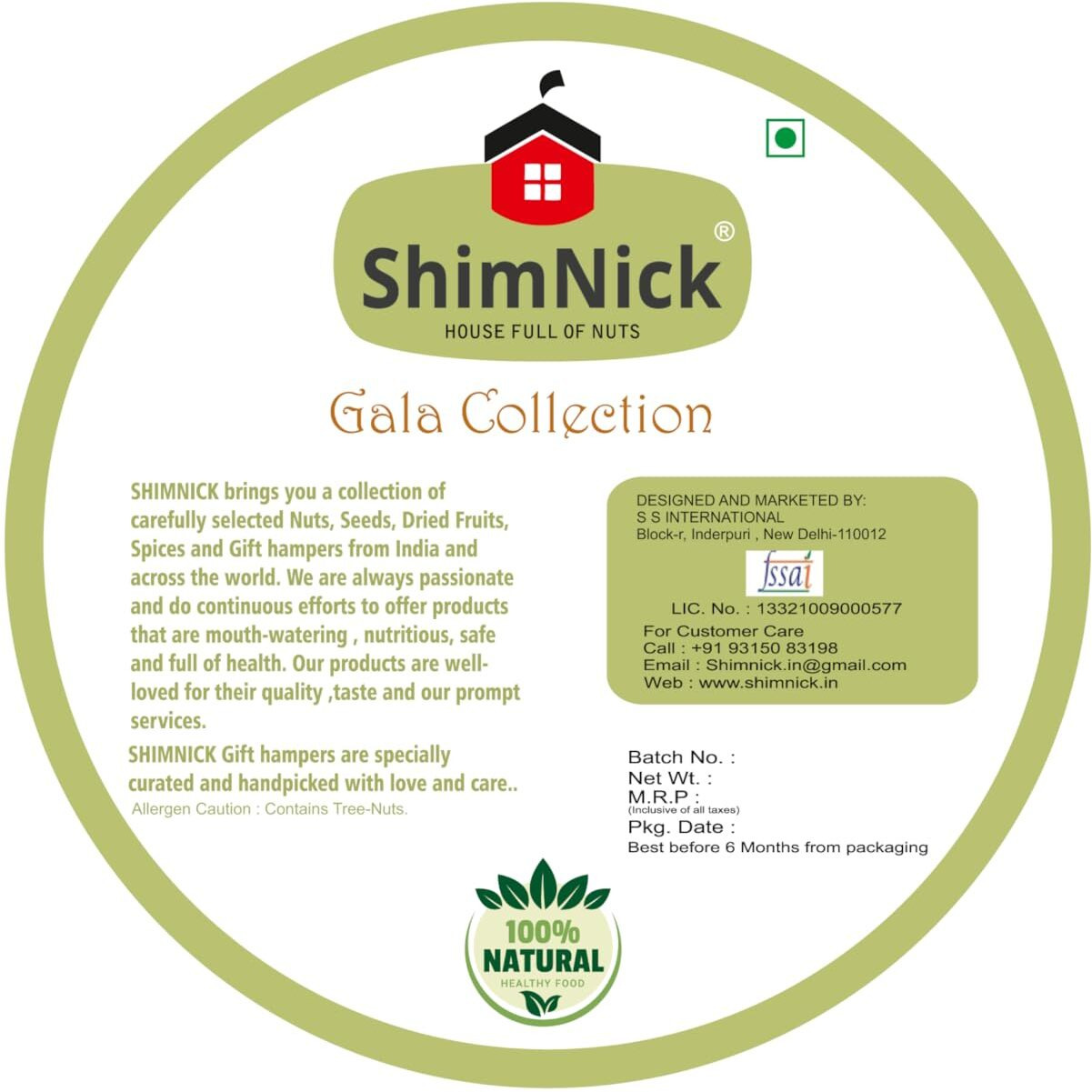 Shimnick Rakhi Gift Box With Almonds, Cashews, Pistachios, Kishmish | Designer Hand-Picked Evil-Eyerakhis | | Designer Gift For Brother/Sister | Roli- Chawal | Rakhi Card