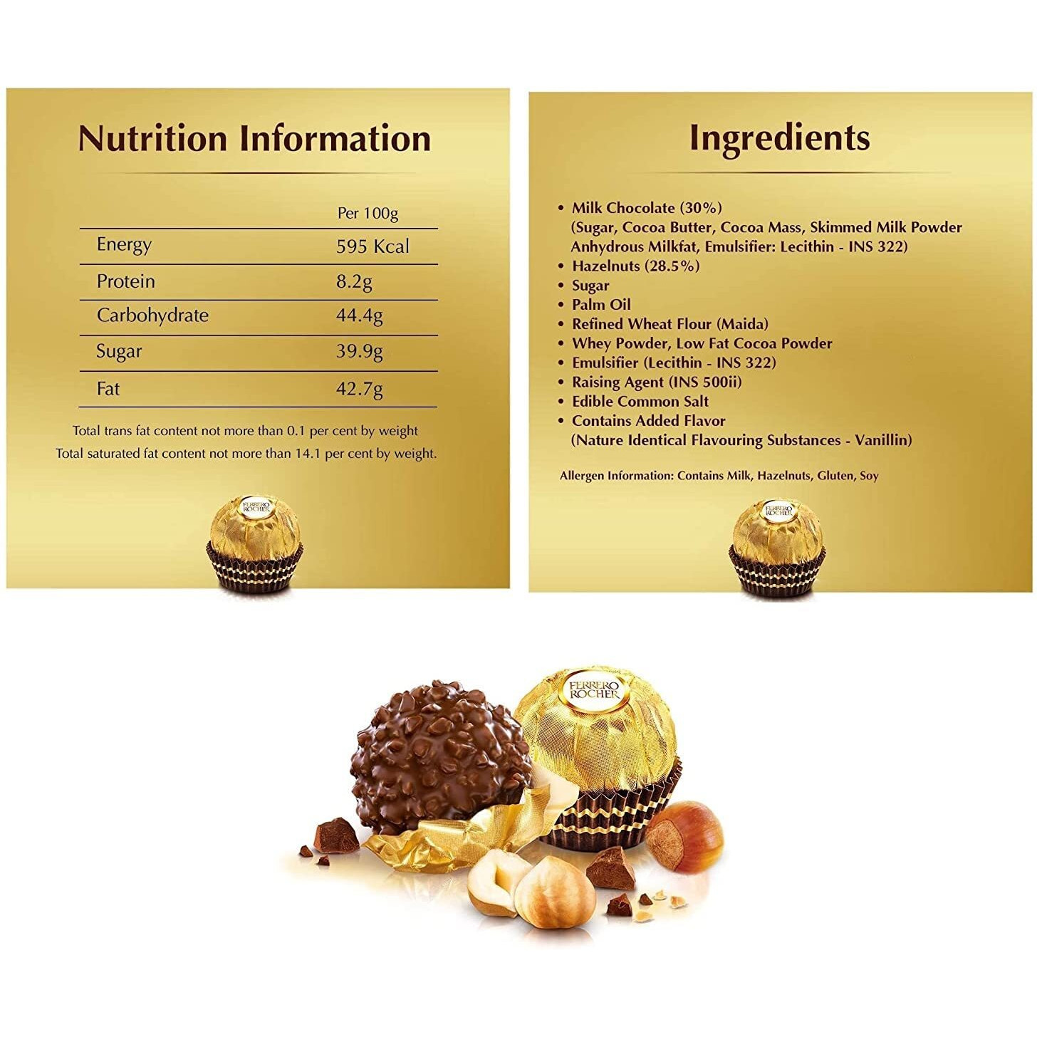Almoda Creations Rakhi Gift With Ferrero Rocher Chocolate, 2 Panchdhatu Rakhi For Brother, Greeting Card, Roli Moli, Kalawa, Rakhi Gift Box, Personalized Rakhi Message