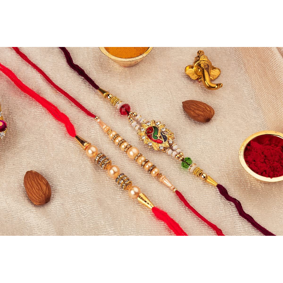 Gifticon Rakhi For Brother With Chocolate Set Of 3 Rakhi 1 Celebrations 100 Pack Roli Chawal Rakhi Card Hamper