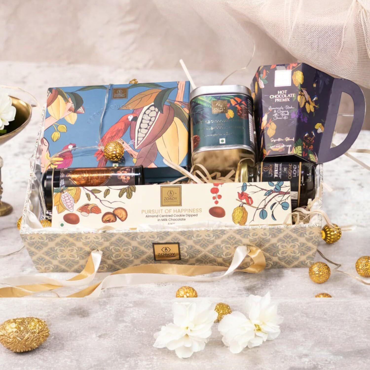 Zoroy Luxury Chocolate Moroccan Gift Combo Hamper | A Resuable Box With Assorted Gourment Goodies For Corporate Celebration Rakhi Diwali Christmas Anniversary Birthday Online Chocolate Gifts Sets