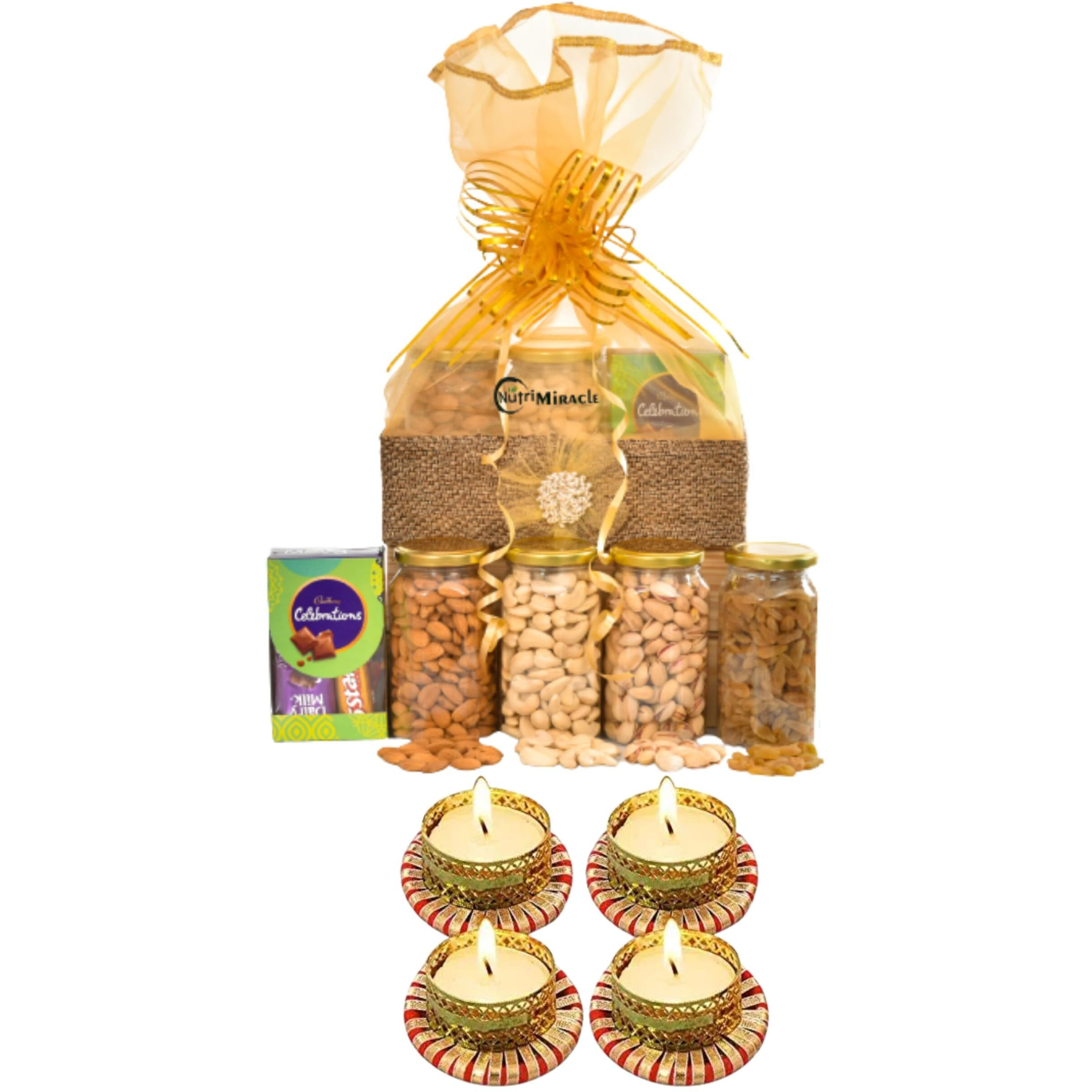 Nutri Miracle Chocolate And Dry Fruits Gift Hamper | Rakhi Gift Hamper For Women |Mixed Nuts Gift Basket For Office Employees | Family | Friends