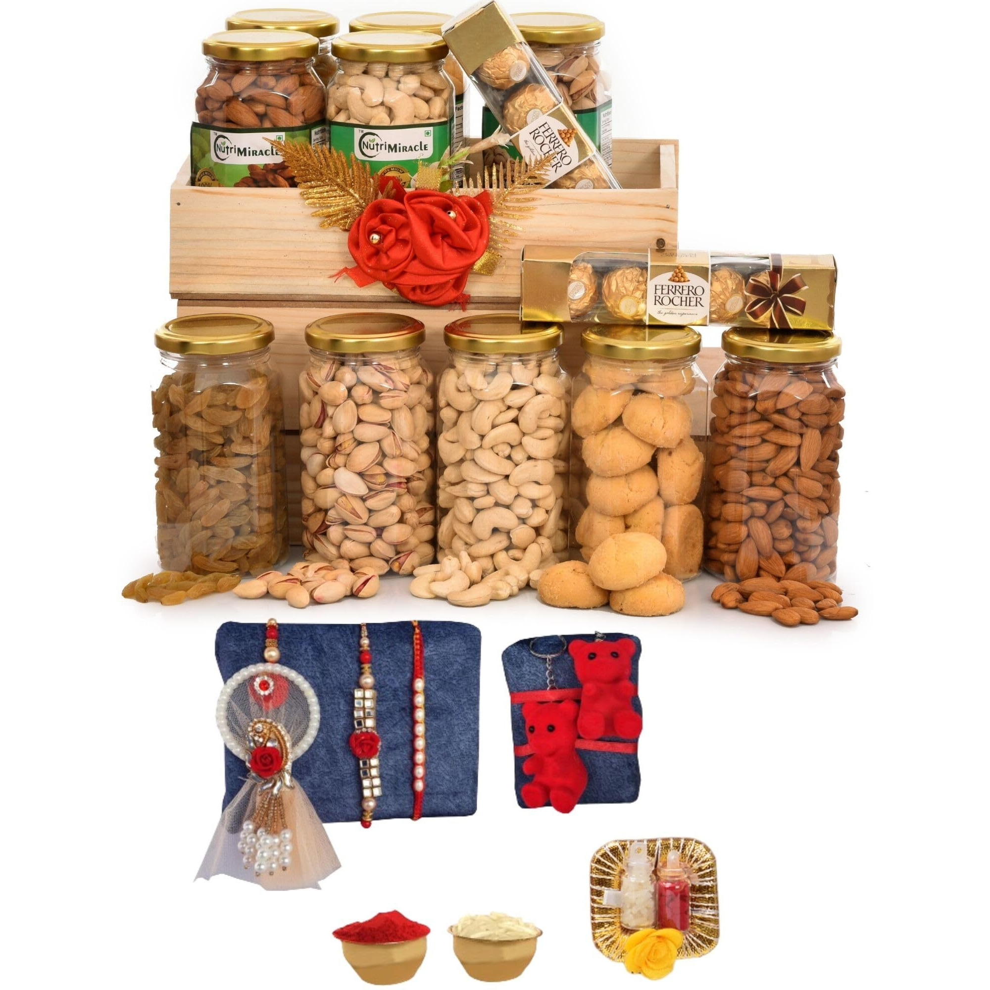 Nutri Miracle Rakhi For Brother With Dry Fruits | Rakshabandhan Gift For Sister | Rakhi Gift For Brother | Combo With Dry Fruits And Cookies