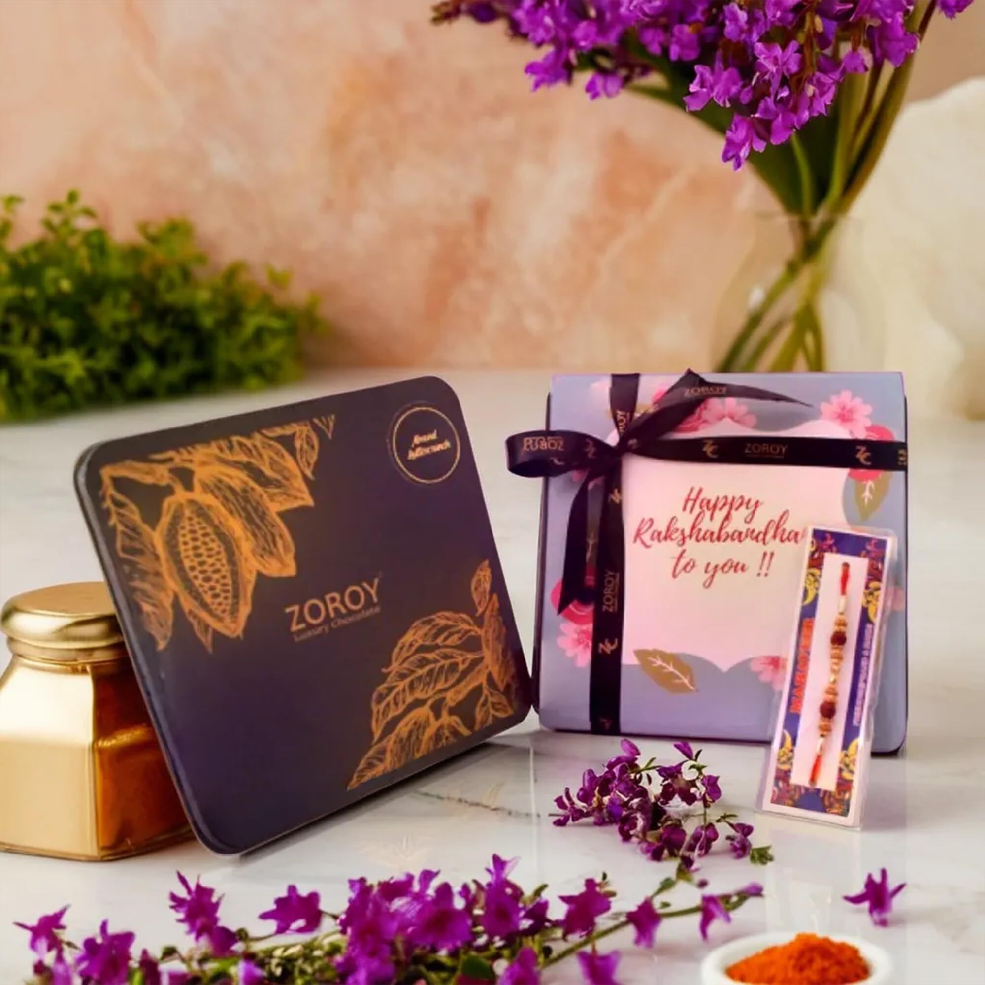 Zoroy Butter Crunch Chocolate Box, Rakhi With Premium Chocolate Box, Rakhi Hamper, Chocolate Box For Gift, Rakhi Gift For Brother & Sister, Ideal For Rakshabandhan Celebrations