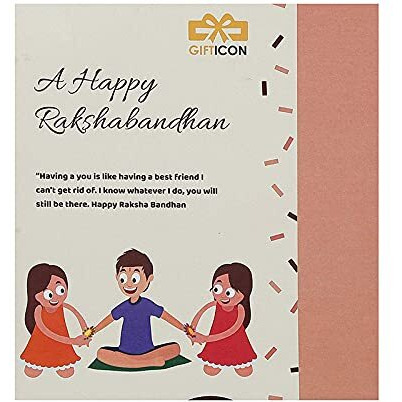 Gifticon Rakhi With Chocolate For Brother Chocolate Hamper| Set Of 1 Rakhi 2 Dairy Milk 1 Rakhi Greetings Card And Roli Chawal