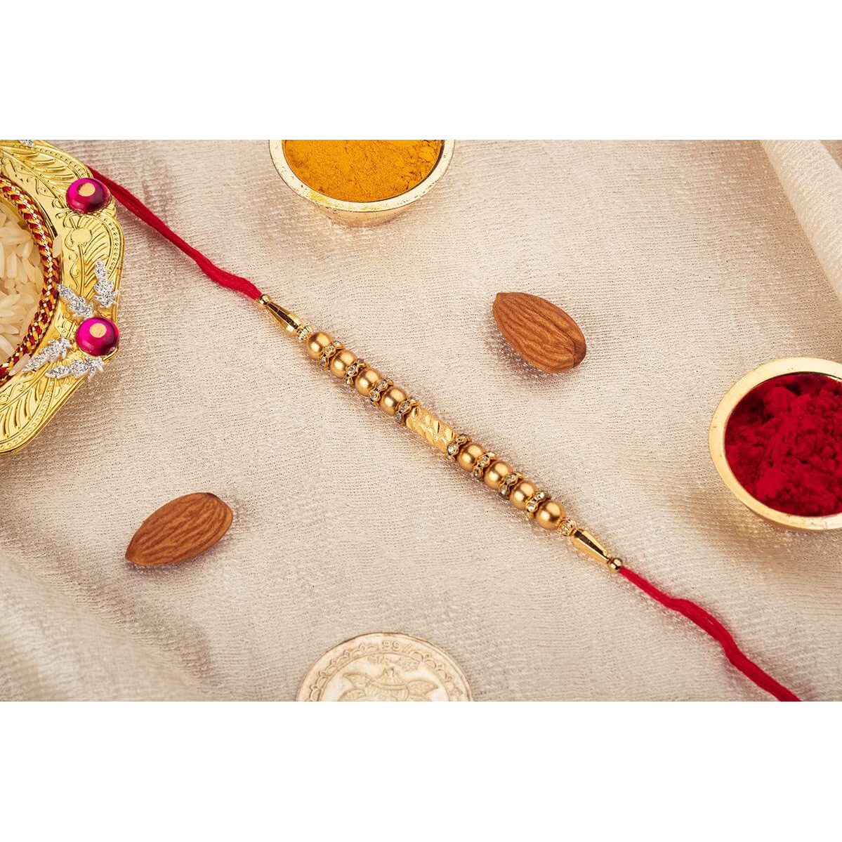 Gifticon Rakhi Gift Pack For Brother With Chocolate| Set Of 1 Rakhi 1 Celebrations (100) 1 Rakhi Greetings Card And Roli Chawal
