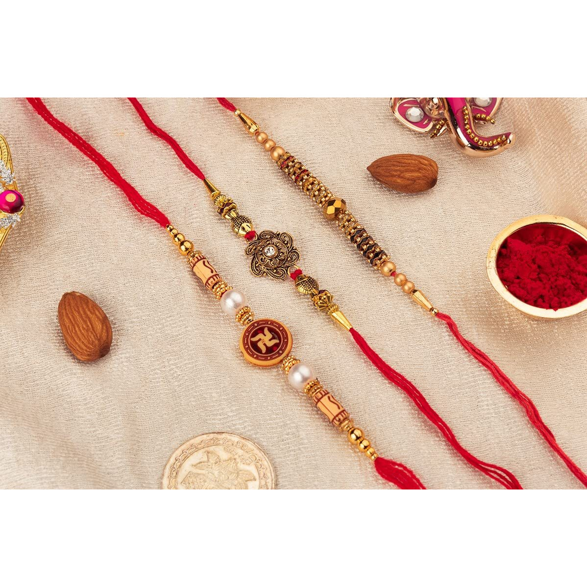 Gifticon Rakhi For Brother With Premium Chocolates Rakshabandhan Hamper With 3 Rakhis 1 Celebrations 100 Pack Roli Chawal Rakhi Card Hamper