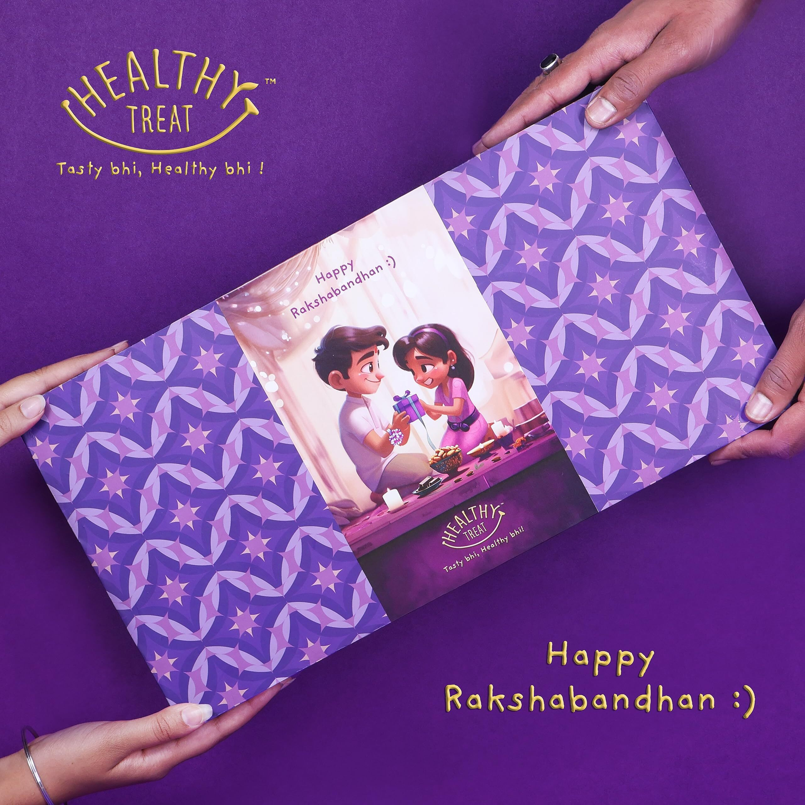 Healthy Treat Munch N Crunch Rakhi Gift Hamper With Rakhi | Roasted Healthy Snacks Gift Pack | A Pair Of Rakhii, Roli Chawal, Stickers | Rakhi's Gift For Brother And Sister | The Ultimate Assorted Raksha Bandhan Gift Hamper