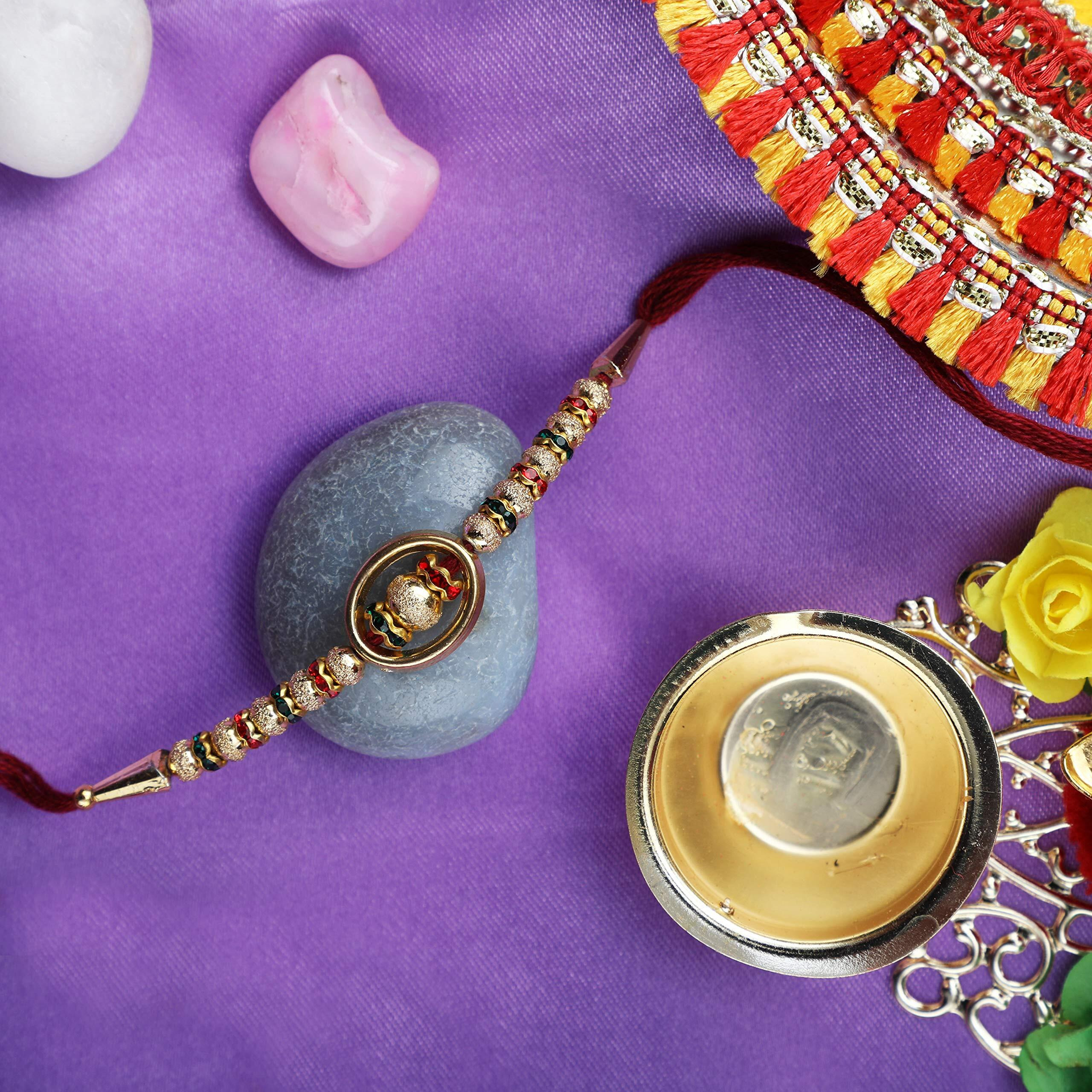Gifticon Set Of 2 Rakhi For Brother With Chocolate | 2 Rakhis | 1 Celebrations Pack | Roli Chawal | Ghee Deepak | Greetings Card