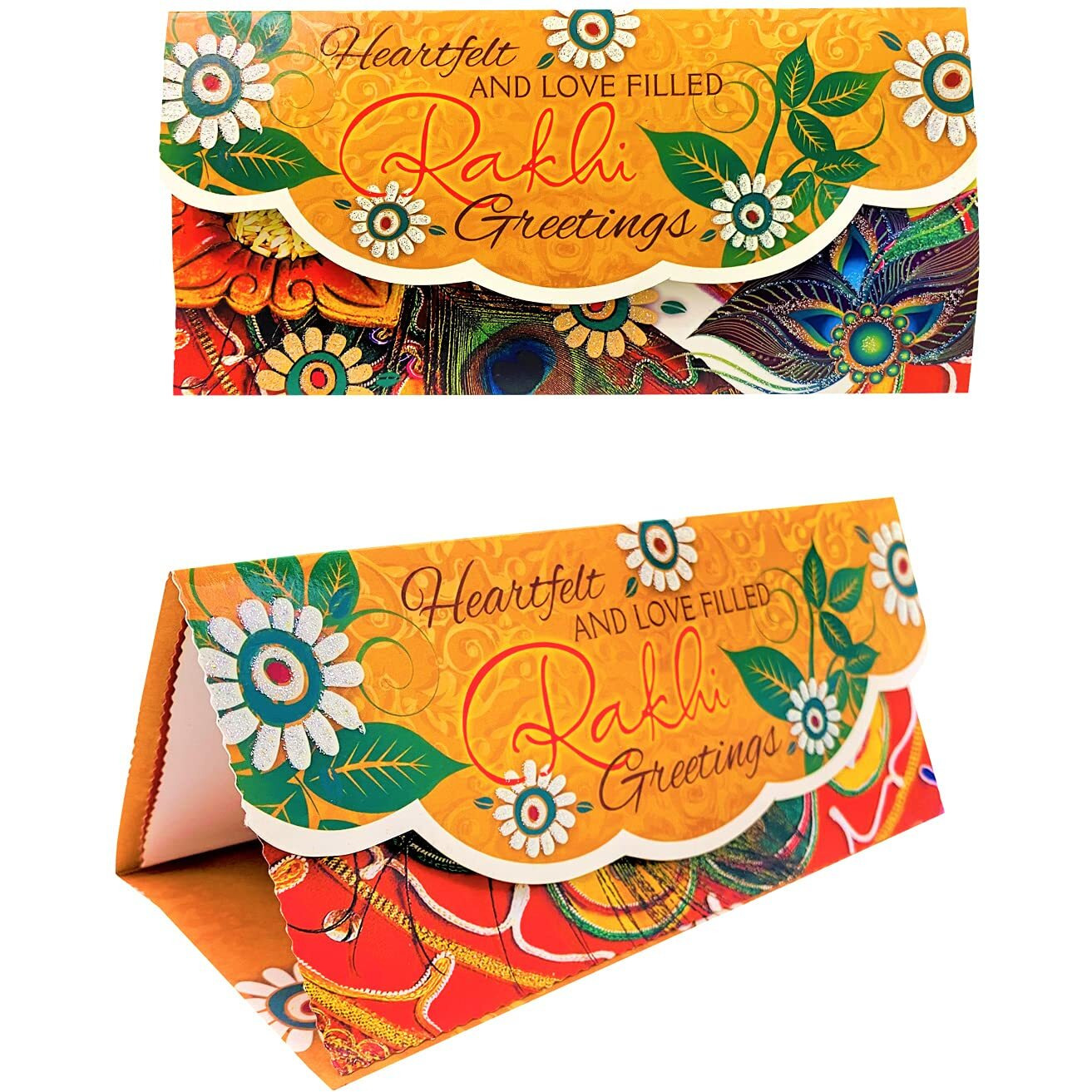 Almoda Creations Rakhi For Brother And Chocolate 3 Rakhi, Greeting Card, Cadbury Celebrations Chocolate Box, Tilak Pouch & Kalawa Roll, Rakhi Gift Wrapping, Personalized Rakhi Message