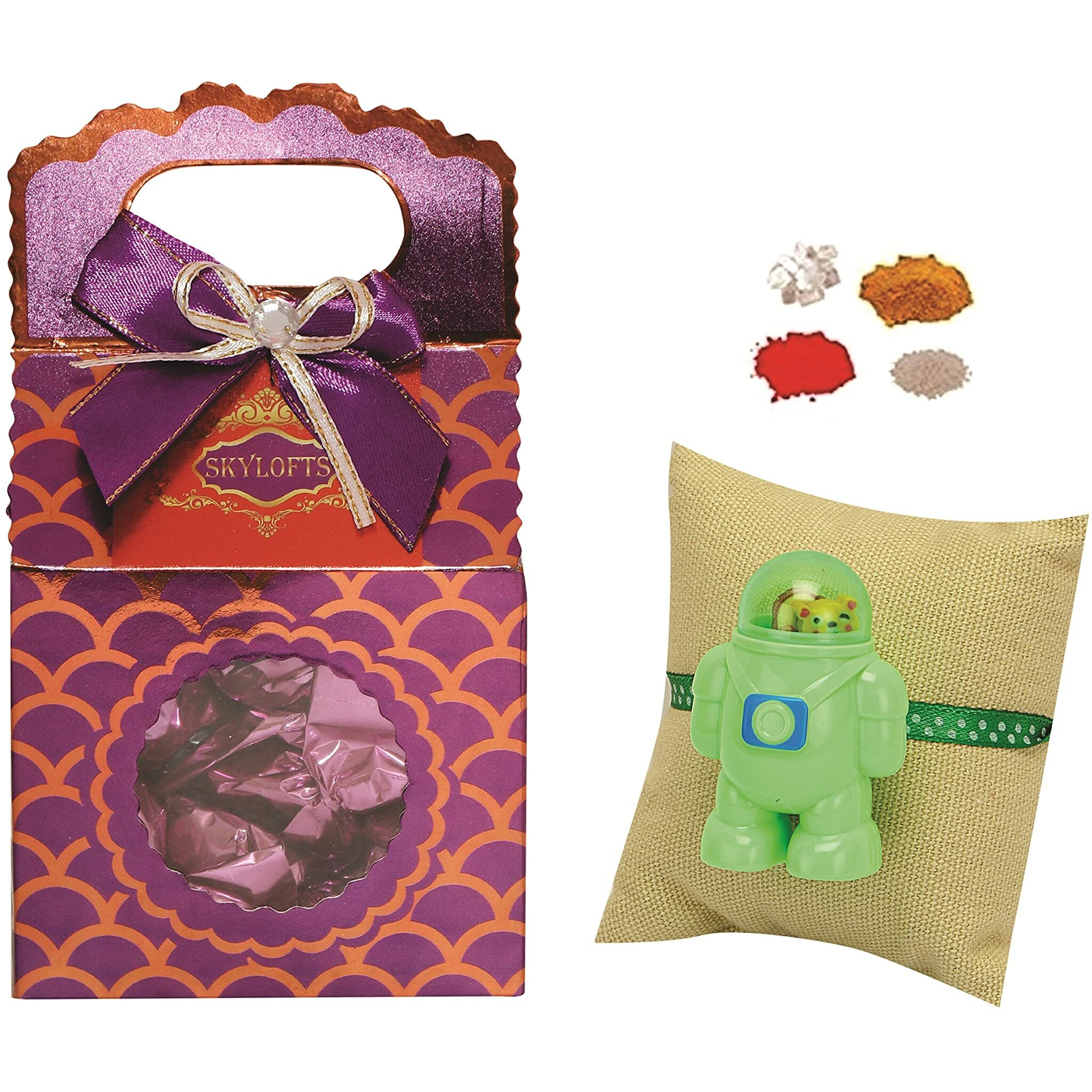 12Pcs Assorted Chocolates Paper Box With Eraser Sharpner Rakhi For Brother Rakhi Gifts For Kids