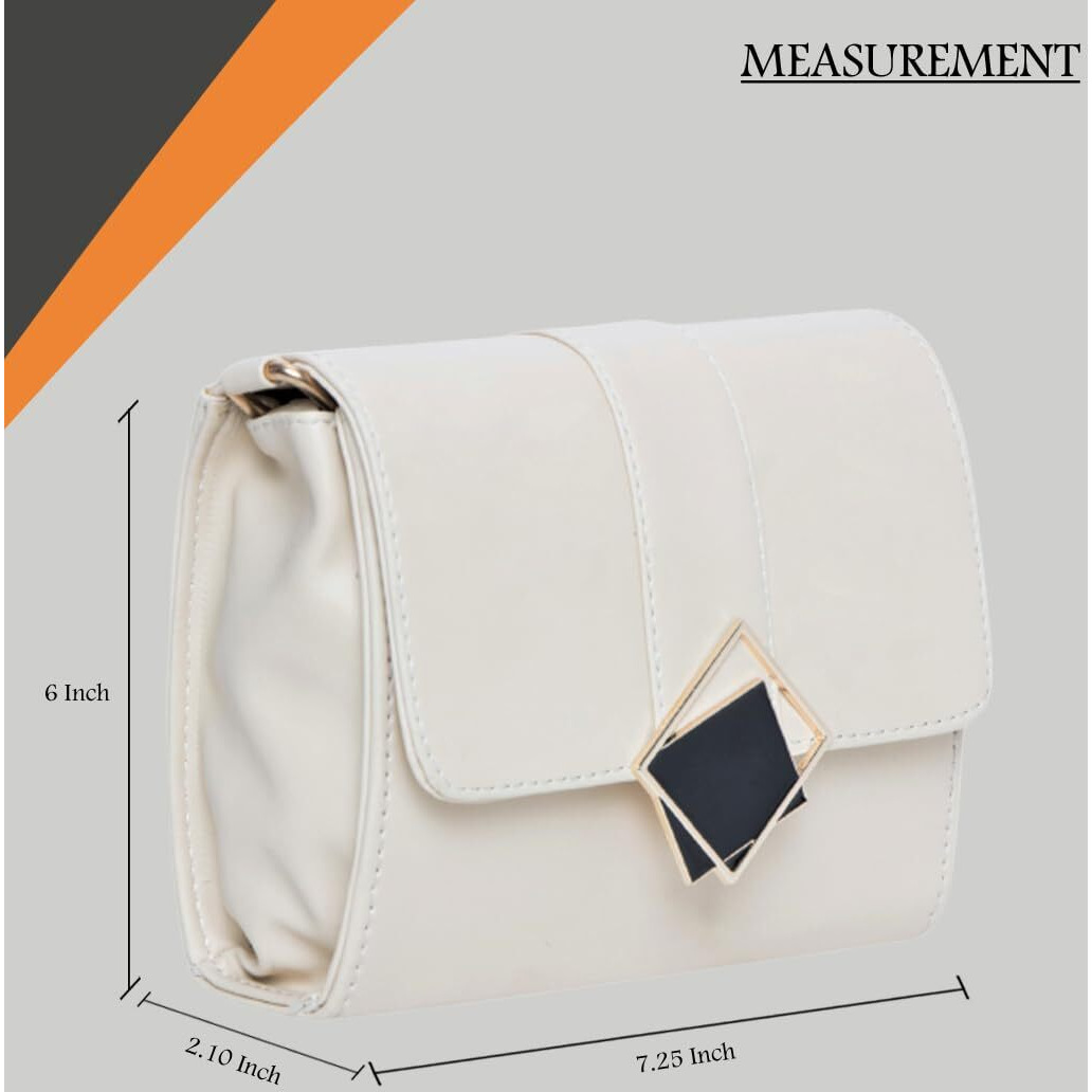 Adisa Women's Girls Party Sling Bag Crossbody (Cream)