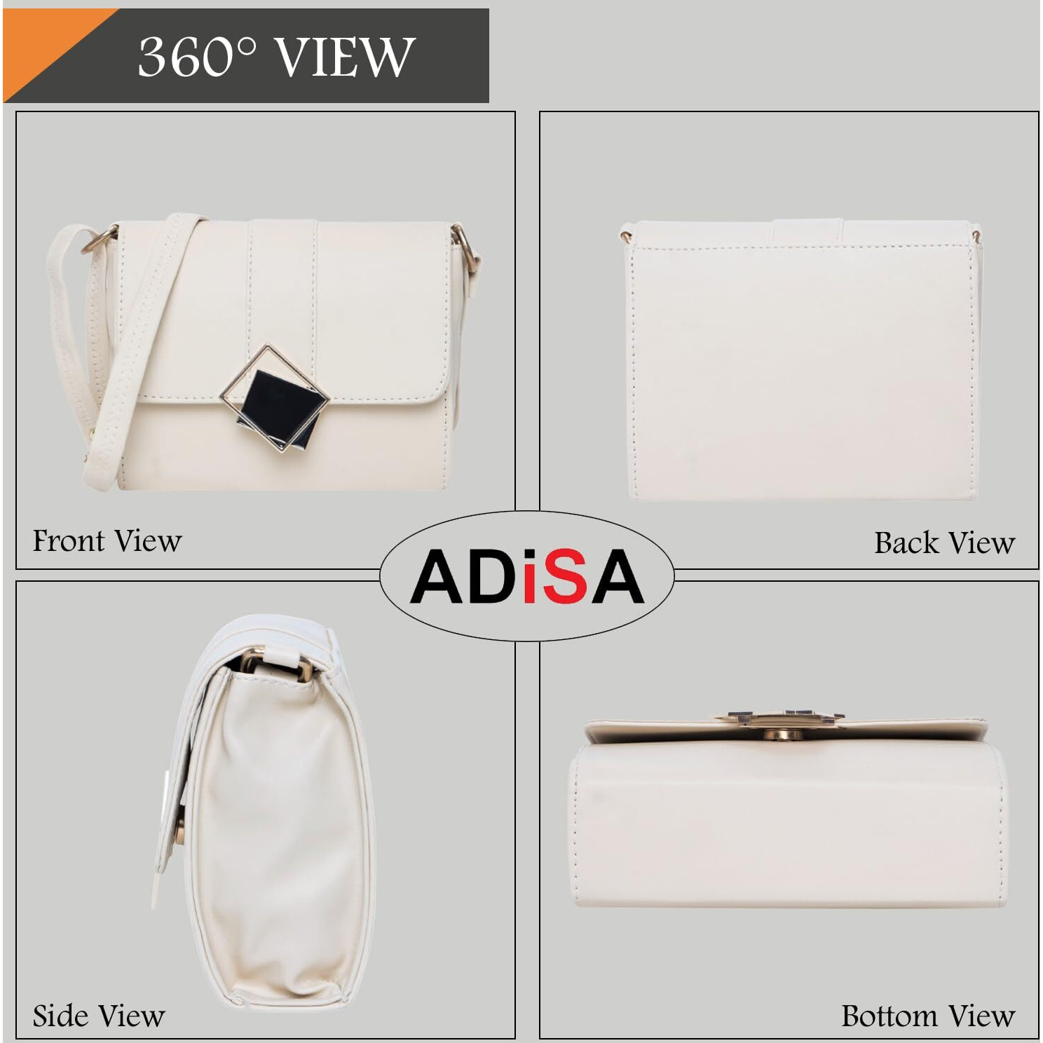 Adisa Women's Girls Party Sling Bag Crossbody (Cream)