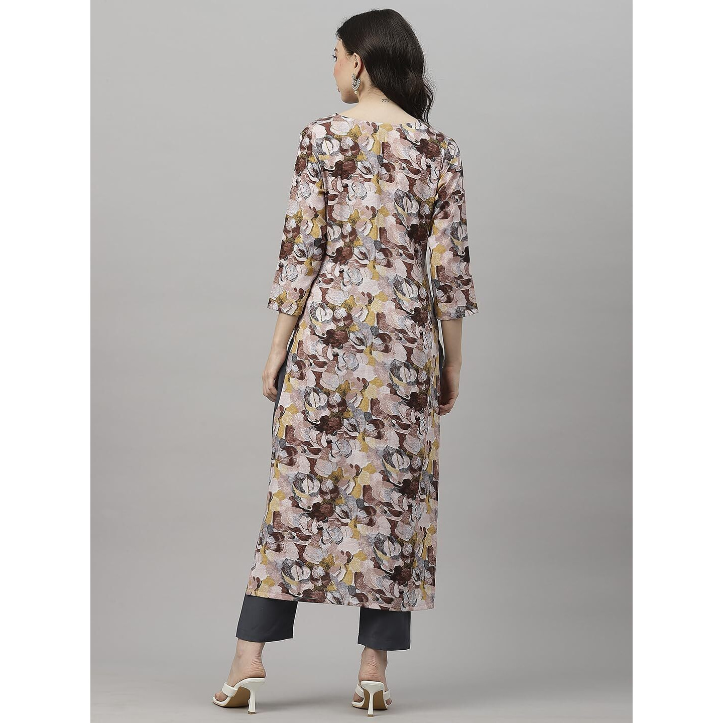 Gosriki Women's Cotton Blend Straight Printed Kurta With Pant (Southz Wine-Gs_Xl_Wine_X-Large)