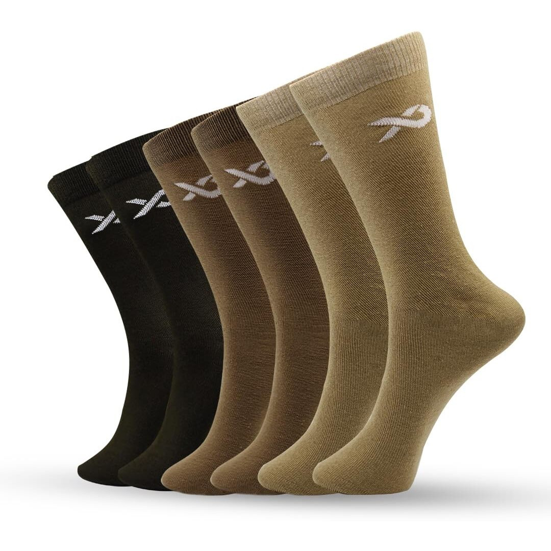 Xjarvis Texas Army Mens Long Cotton Socks  Calf-Length, Formal, Office  Breathable, Anti-Odour, Soft Grip, Sweat-Resistant, Stretchable Comfort  Pack Of 6