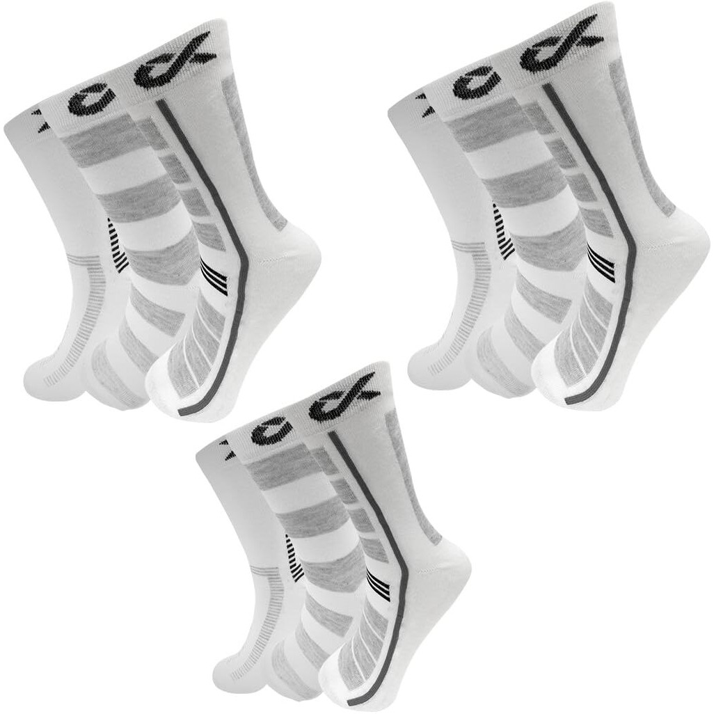 Xjarvis Rome Men's Solid Calf Crew Combed Full Length Cotton Formal Socks, Odour Free & Breathable, Running, Cycling & Gym, Ideal For Home, Office Wear, Free Size (White)