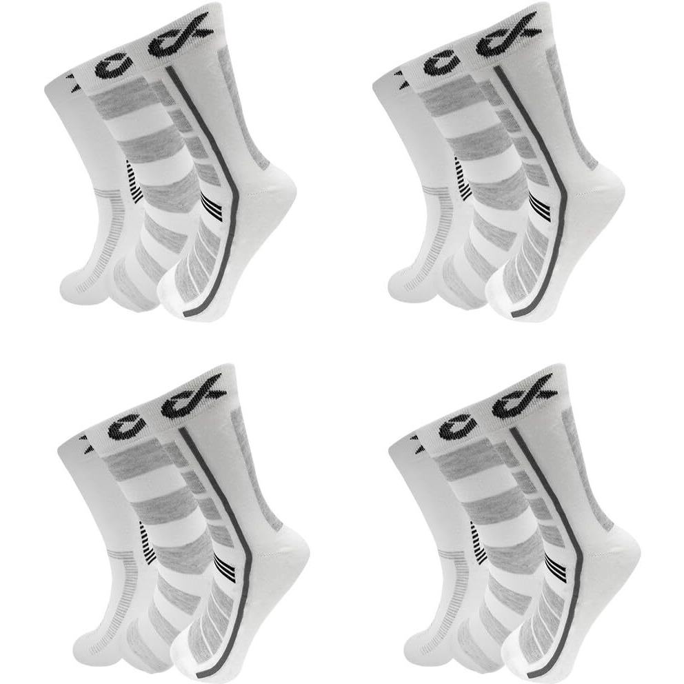 Xjarvis Rome Men's Solid Calf Crew Combed Full Length Cotton Formal Socks, Odour Free & Breathable, Running, Cycling & Gym, Ideal For Home, Office Wear, Free Size (White)