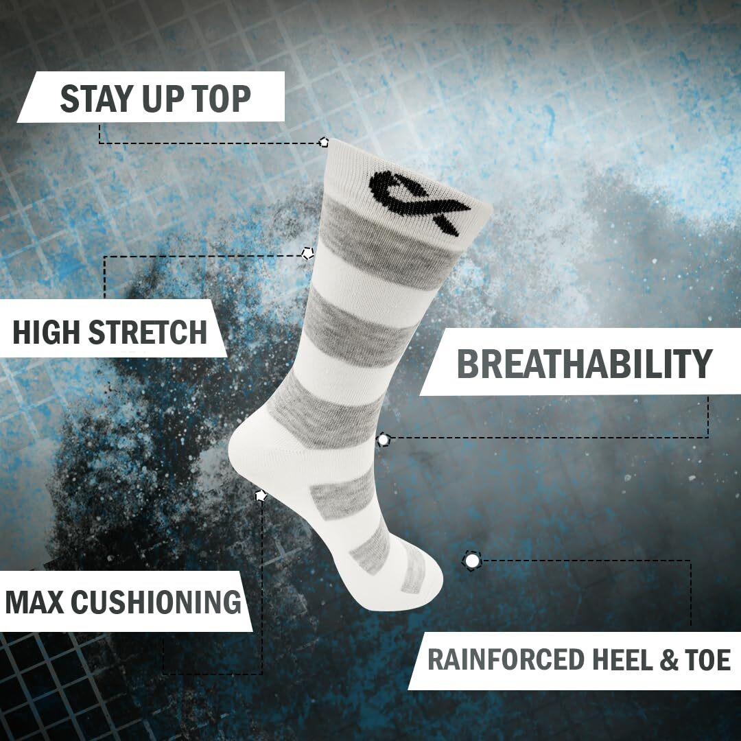 Xjarvis Rome Men's Solid Calf Crew Combed Full Length Cotton Formal Socks, Odour Free & Breathable, Running, Cycling & Gym, Ideal For Home, Office Wear, Free Size (White)