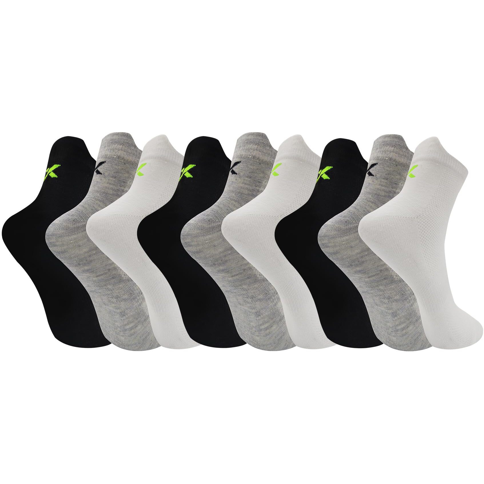 Xjarvis Rio Unisex Ankle Socks For Men & Women  Breathable & Odor-Free Cotton Socks For Gym, Running, Walking, Cycling, Daily & Office Wear  Free Size (Black, White, Grey)