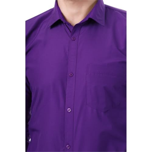 Xjarvis Austin Men's Cotton Blend Shirt |Slim Fit Formal Shirt With Pocket |Plain | Long Sleeve Spread Collar | Casual Wear Regular Fit Shirt, Pack Of 1 (Pastel Purple, 2Xl)