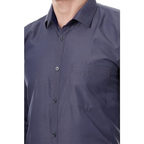 Xjarvis Austin Men's Cotton Blend Shirt |Slim Fit Formal Shirt With Pocket |Plain | Long Sleeve Spread Collar | Casual Wear Regular Fit Shirt, Pack Of 2 (Pastel Purple, Slate Blue, M)