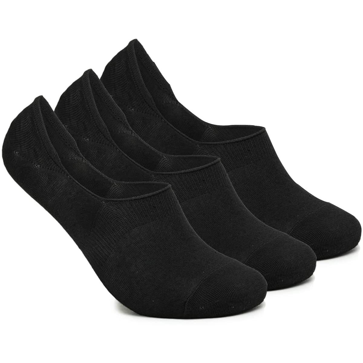 Xjarvis 3 Pairs No Show Low Cut Loafer Unisex Socks For Men & Women With Combed Cotton For Sports, Running & Hiking Pack Of 3 (Free Size) Black