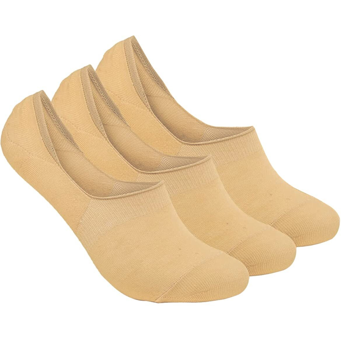 Xjarvis Anti-Slip No Show Low Cut Loafer Socks For Men & Women With Combed Cotton For Sports, Running & Hiking Pack Of 3 Skin (Free Size)