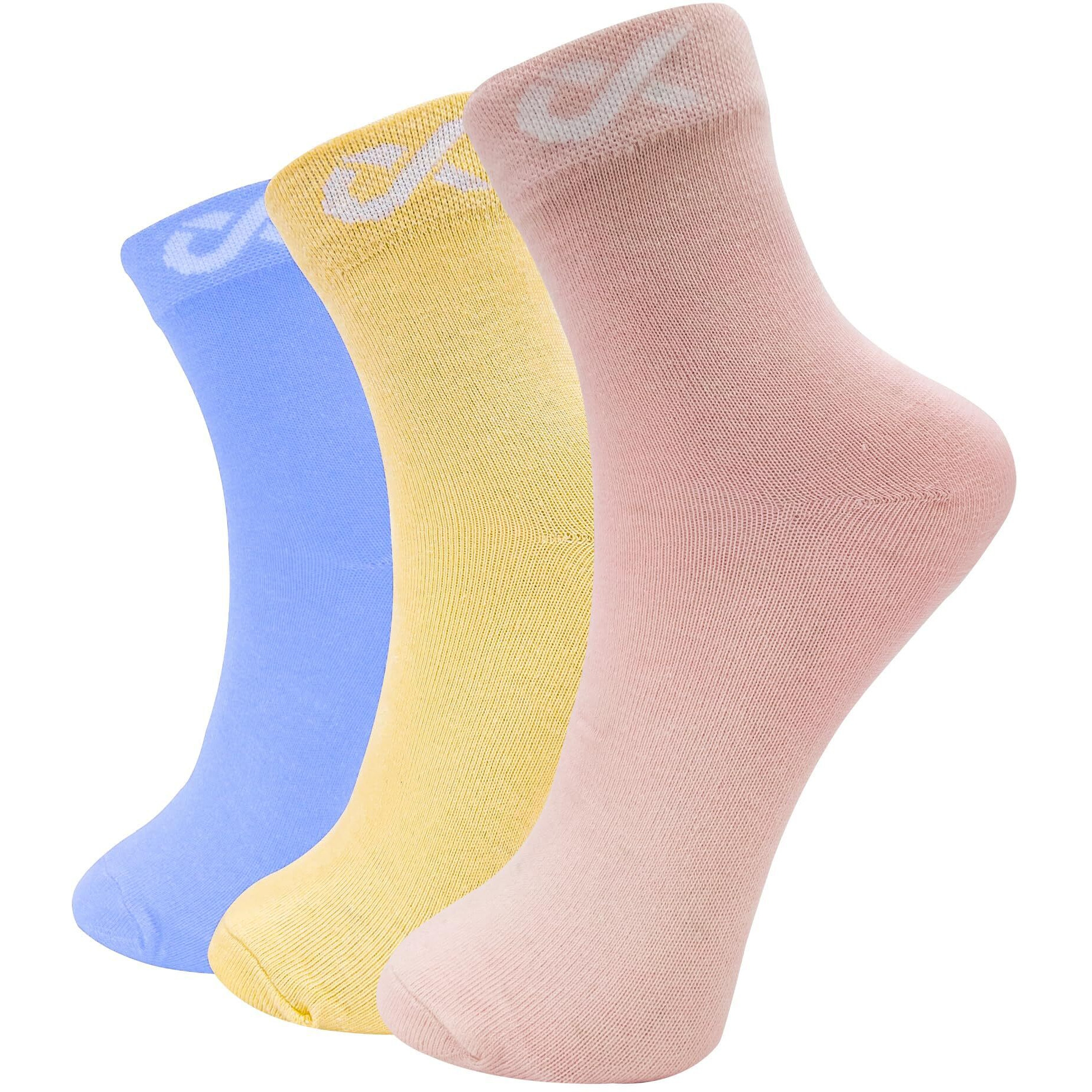 Xjarvis Malibu Ankle Socks For Women & Girls Soft, Breathable, Comfortable, And Durable Perfect For Sports, Running, Cotton Socks For Daily Casual Wear Pack Of 3 (Pink, Purple,Yellow