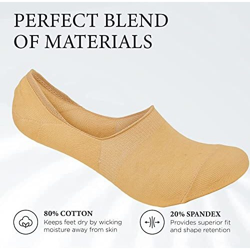 Xjarvis No Show Loafer Socks For Men Combo, Made With Breathable, Moisture Absorbing & Anti Odour Combed Cotton With Anti Slip Grip & Low Cut, Ideal Socks For Summer, Skin, (Pack Of 5)