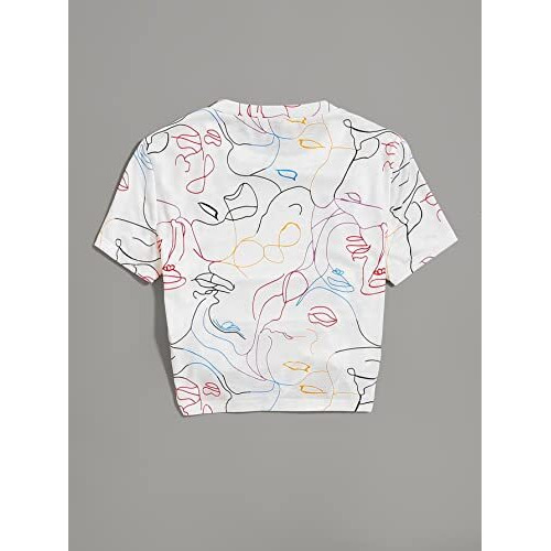 Toplot Printed Crop Top For Women With Short Sleeve (Crop-Top-5100-M)
