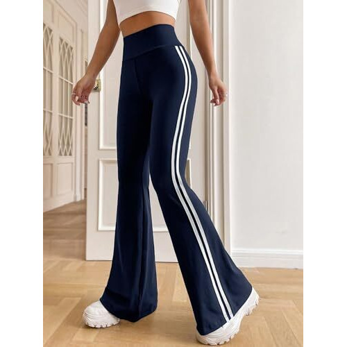 Toplot Women's Flare Leg Bell Bottom Pants Trouser (Pant-5159-Navy-36) Blue