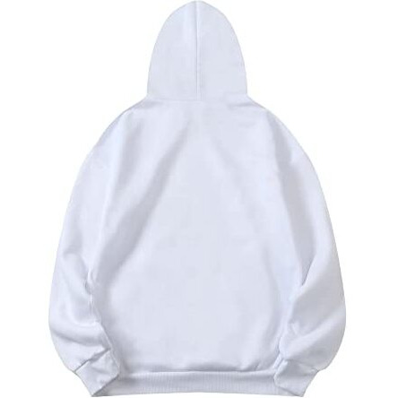 Toplot Men's Causal Solid Woolen Blend Hoodie With Hooded Neck (Mens-Hoodie-5047-White-L)