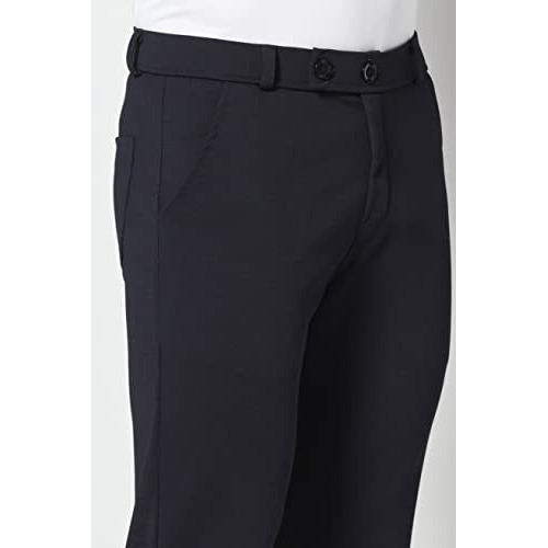 Toplot Men's Formal Trousers || Slim Fit Men's Wear Trousers || Stretchable Formal Pant Trousers || Trouser For Men (Formal-5068-Navy-34)