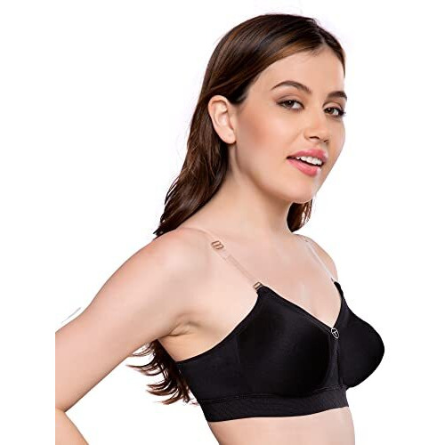 Trylo Alpa Strapless Women's Bra Hoisery Cotton D-Cup Black 38