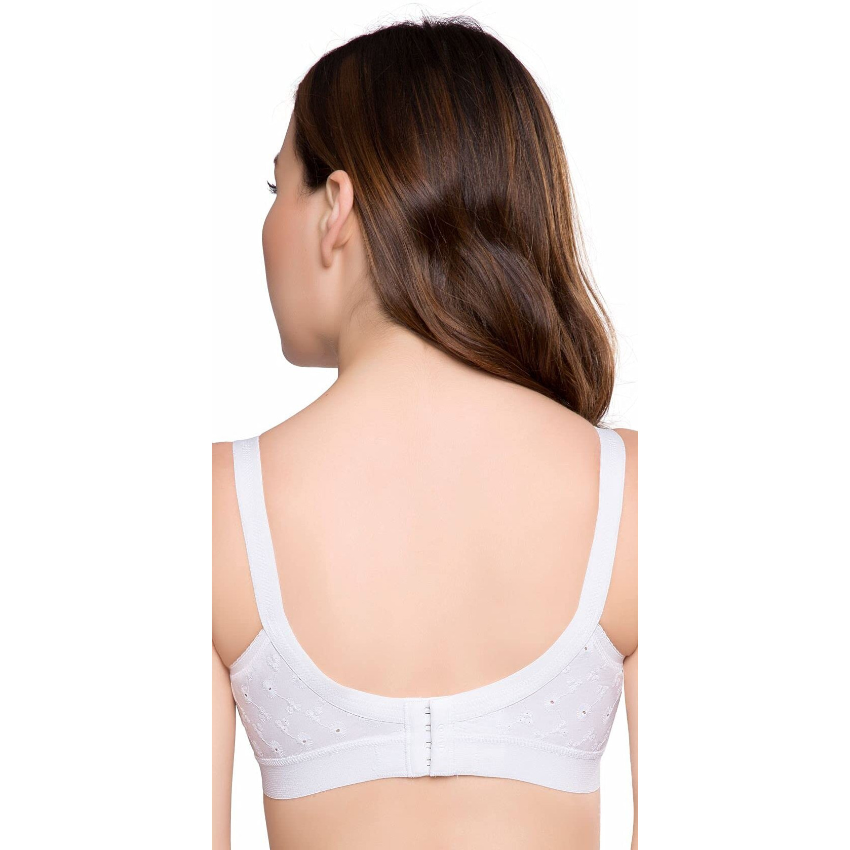 Trylo Women's Cotton T-Shirt Bra Women's Non-Wired Bra (Krutika Chiken_White_38E)