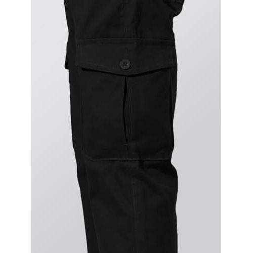 Toplot Men's Cotton Cargo Pants || Cargo For Men || Straight-Leg Cargo For Men || Men Cargo Pant (Men-Cargo-5212-Black-34)