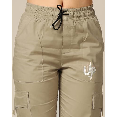 Toplot Cotton Multi-Pocket Cargo Pant For Women (Women-Up-Cargo-5178-Gold-36) Brown