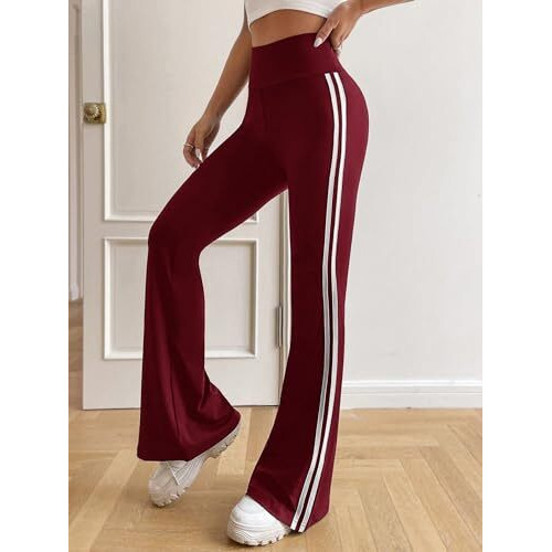 Toplot Women's Flare Leg Bell Bottom Pants Trouser (Pant-5159-Maroon-32)