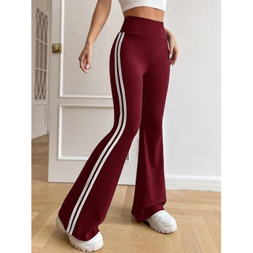 Toplot Women's Flare Leg Bell Bottom Pants Trouser (Pant-5159-Maroon-32)