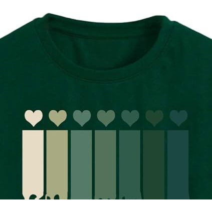 Toplot Heart Printed Round Neck Crop Top For Women (Small-Heart-Top-5203-Olive-M)