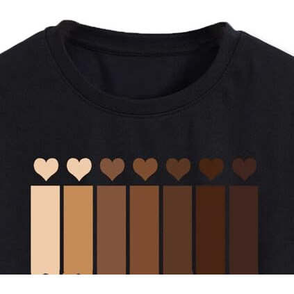 Toplot Heart Printed Round Neck Crop Top For Women (Small-Heart-Top-5203-Black-L)